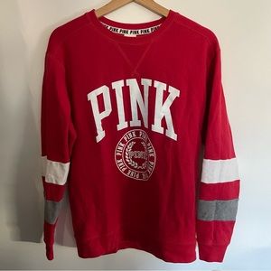 Red PINK crew neck pullover sweatshirt - small